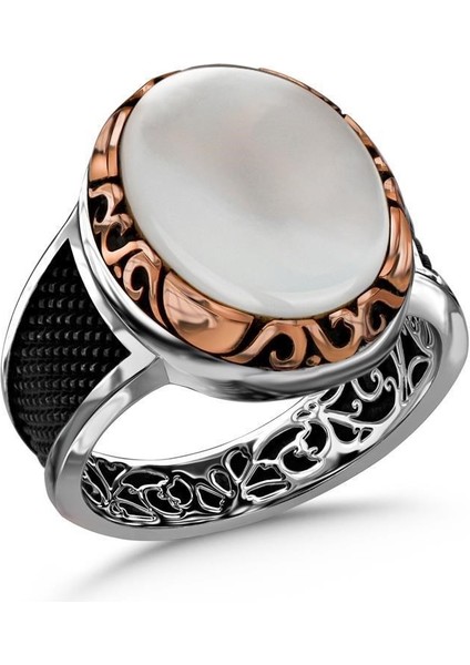 Sedef Taşlı Gümüş Erkek Yüzük