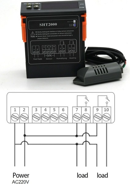 Sht2000 220V 10A Isı Ve Nem Kontrolörü