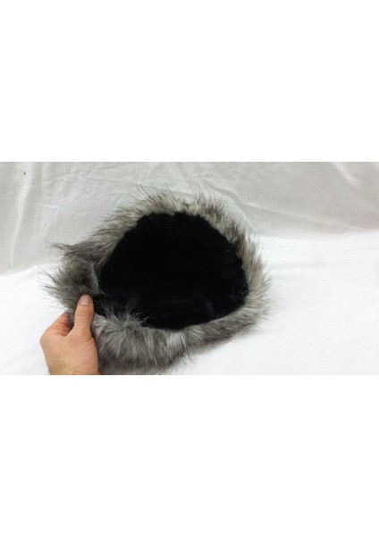 Kurt Tüyü Desenli Gökbörü Hun Deri Börk Kalpak şapka fırsatları