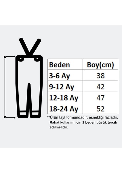 Miny Trendy 2'li Set 4 Mevsim Ayarlanabilir Çapraz Askılı Esnek Triko Bebek Tayt