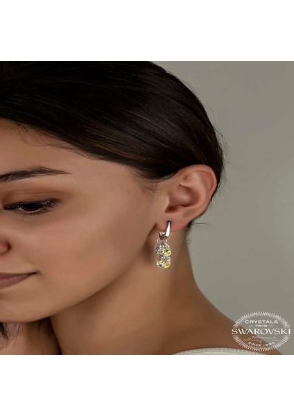 Swarovski Crystal Taşlı Gümüş Salkım Sallantılı Çivili Kadın Küpe fiyatları