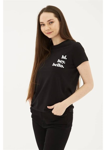 23Y0683K1 Kadın T-Shirt Siyah indirimleri