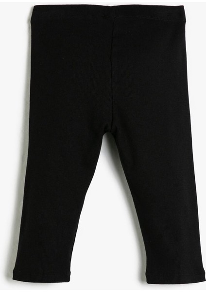 Pamuklu Tayt Basic Capri BoyFitilli Beli Lastikli