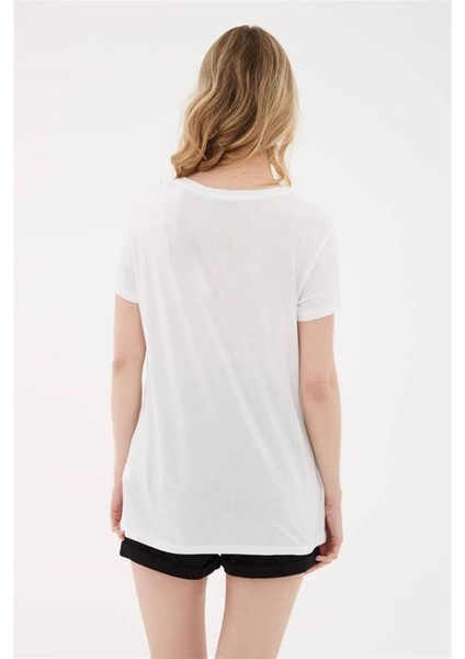 23Y0448K1 Kadın T-Shirt Beyaz