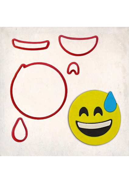 Emoji Gülücük Detay Kurabiye Kalıp Seti 5’li