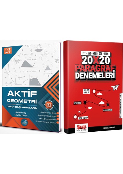 Aktif Öğrenme Yayınları AKM TYT AYT Geometri 0'dan Başlayanlara ve Akm Paragraf Deneme Seti 2 Kitap