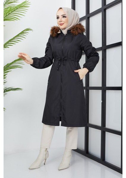 Beli Bağcıklı Mont Siyah fiyatları