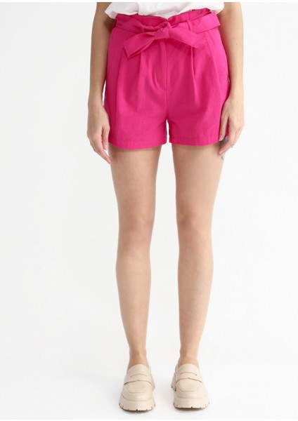 Yüksek Bel Havuç Fuşya Kadın Şort BLANCE modelleri
