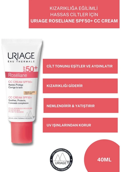 Roseliane Cc Cream Spf50+ 40 ml Kızarıklığa Eğilimli Olan Hassas Ciltler İçin Güneş Kremi