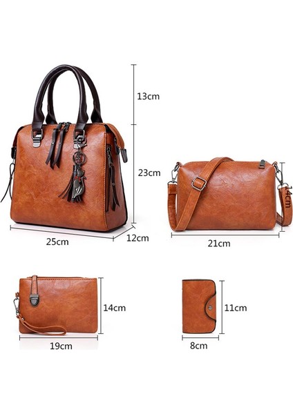 1 Set Kadın Bayan Omuz Crossbody Çanta Çanta Cüzdan Pu Deri Vintage Seyahat Için Yeni (Yurt Dışından) indirimleri