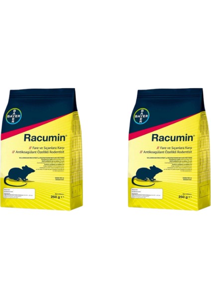 Racumin Fare ve Sıçanlar İçin Etkili Tahıl 2 x 250 gr