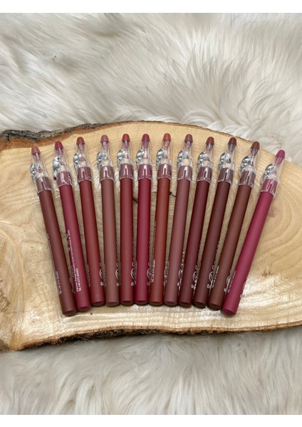 Dudak Kalemi Matte Color Lipstick Jumbo Kalın Kalem Ruj Waterproof 12'li Set