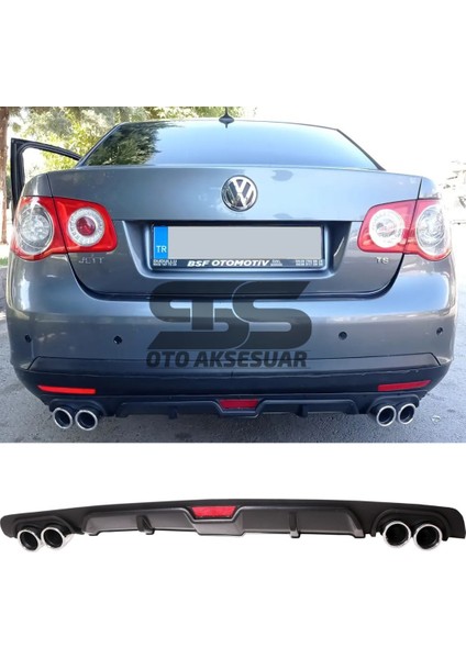 Volkswagen Jetta Mk5 Difüzör Arka Tampon Eki 4 Egzoz Çıkışlı Siyah
