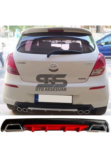 Hyundai I20 Difüzör Arka Tampon Eki 2 Egzoz Çıkışlı Kırmızı Lüx Tip fiyatları