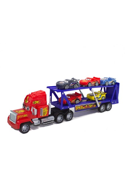 Oyuncak Taşıyıcı Tır 48 cm 2 Katlı 5 Adet Mini Araba