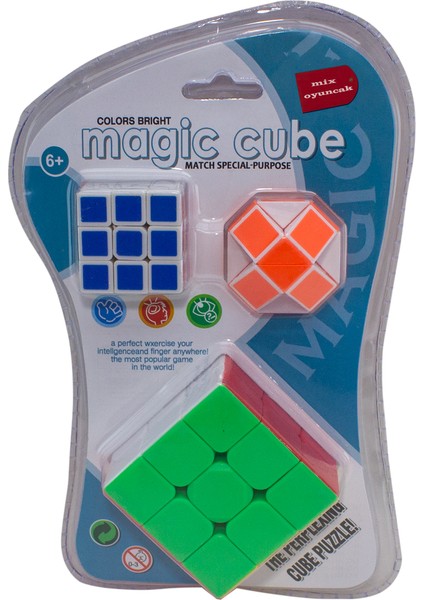 Zeka Küpü Sihirli Rubik Sabır Küpü 3 Sıralı 3'lü Set