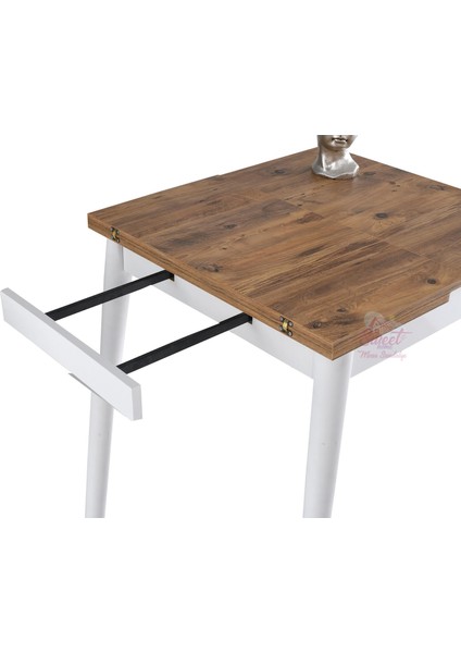 Yanlardan Açılır Katlanır Büyüyen Kare Masa 75 x 80 cm modelleri