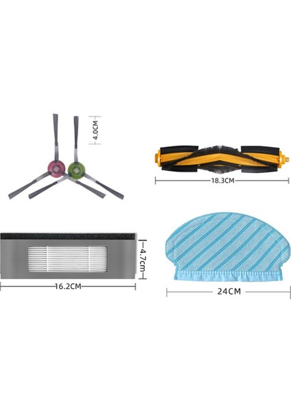 Debot Ozmo 920/950/T5/2 Hibrid Robot Süpürge Parçaları Ana Yan Fırça Hepa Filtre Paspas (Yurt Dışından)