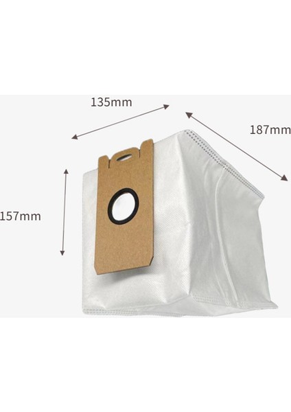 6 Adet Toz Torbası W2 Robotlu Süpürge Çöp Torbası Yedek Yedek Parça Aksesuarı (Yurt Dışından)
