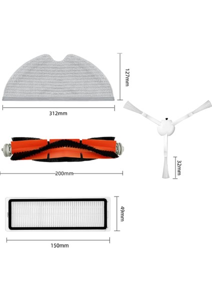 1c 2c Mi Robot Vakum Paspas F9 Yedek Parça Aksesuarları Ana Yan Fırça Hepa Filtre Paspas Bezi (Yurt Dışından)