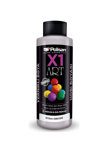 X1 Art Multisurface Hobi Boyası Siyah Orkide 120 ml