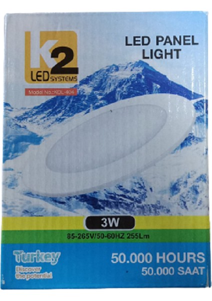 3W Yuvarlak LED Panel 3000K Günışığı