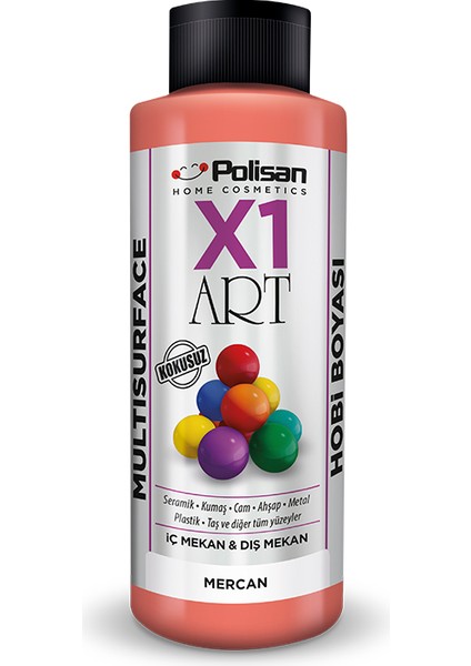 X1 Art Multisurface Hobi Boyası Mercan 120 ml