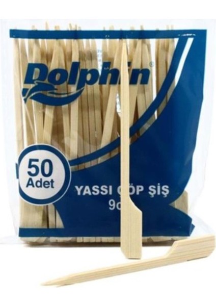 Yassı Çöp Şiş 9 Cm 50'li Paket