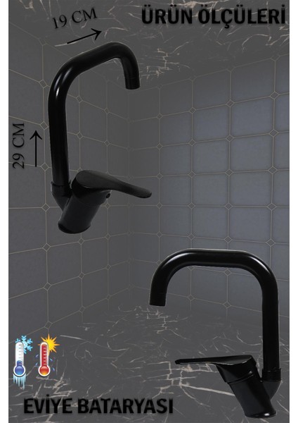 Siyah Mutfak Lavabo Banyo Bataryası ve Robot Duş Seti Mat Eviye Duş Musluğu Banyo Duş Seti Musluk indirimleri