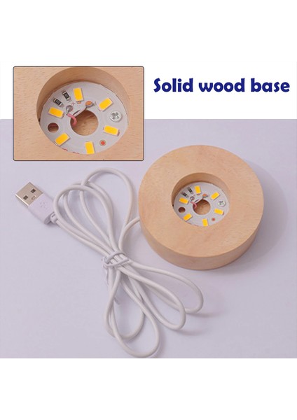 Işıklı Ahşap Kaideli 2'lü Cam Küre 8cm*6cm