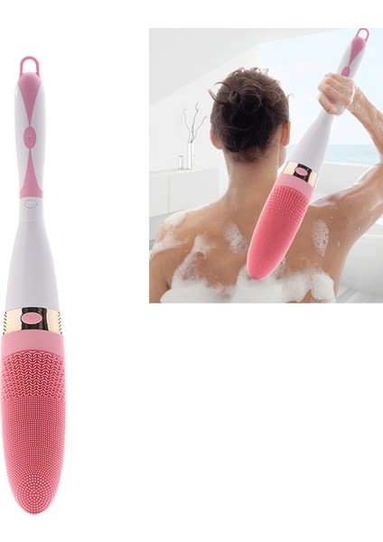 AE-8381 Su Geçirmez Titreşim Silikon Banyo Fırçası - Pembe (Yurt Dışından)