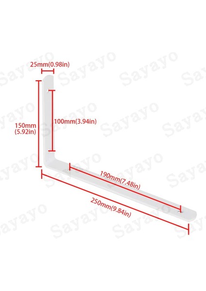 4 Braket Braket Duvara Monte Braket Asılı Braket Için Damgalı Metal Braket 250MM x 150MM Tel Çekme Paslanmaz Çelik Yüzey Beyaz (Yurt Dışından) indirimleri