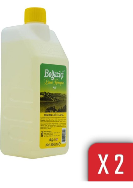 Koruma Kilitli Kapak 2'li 950ML Pet Limon Kolonyası