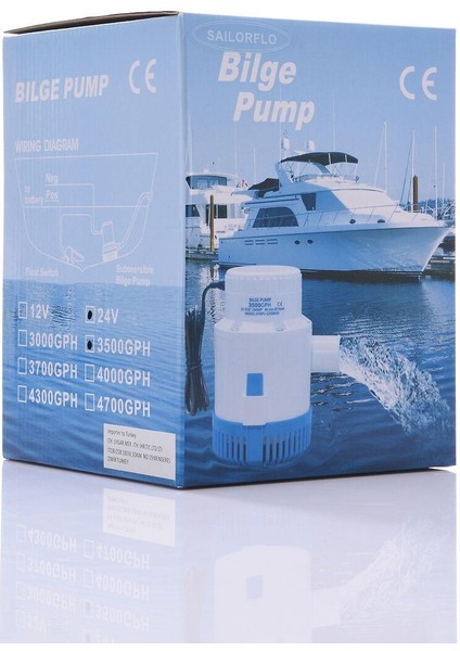 Sailorflo Dikey Sintine Pompası 3500GPH 24V 8A