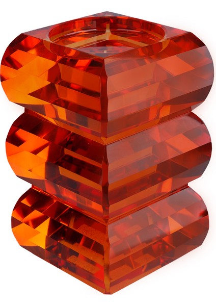 Krıstal 3 Bogumlu Orange Mumluk 18 cm