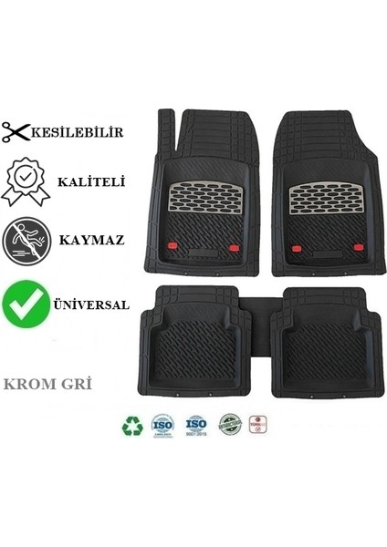 Citroen Ds3 2013 4d Havuzlu Universal Paspas Krom Gri