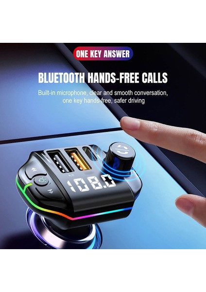 A10 Car Atmosphere Light Fm Bluetooth Transmitter (Yurt Dışından)