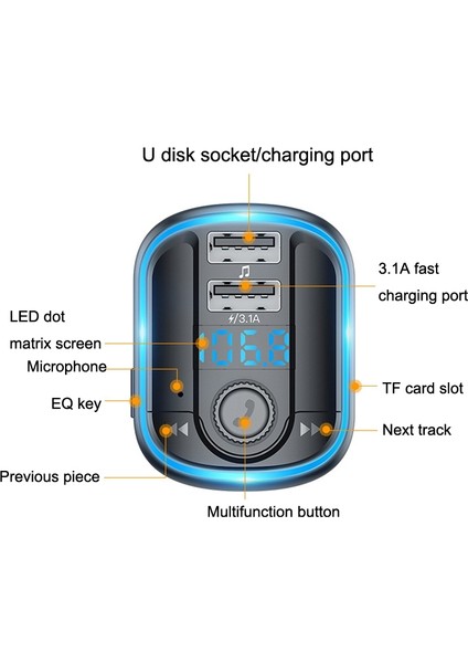 T829S Araba Bluetooth Ler Serbest Mp3 (Yurt Dışından) fırsatları