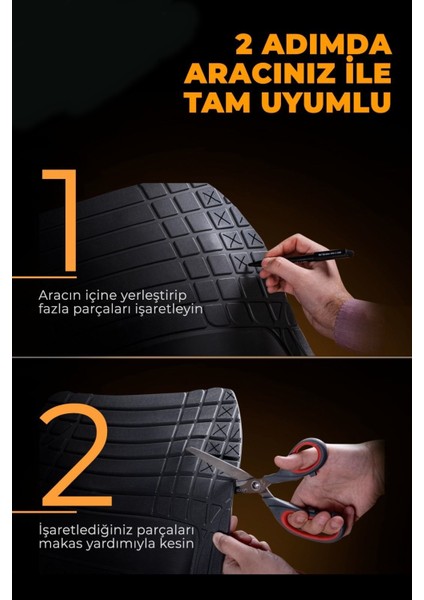 Porsche Cayenne 2005 4d Havuzlu Universal Paspas Krom Gri