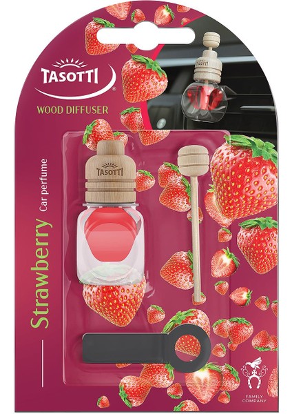 Wood Diffuser (Strawberry) Çilek Esanslı Kalorifer Geçme Koku 7ml.