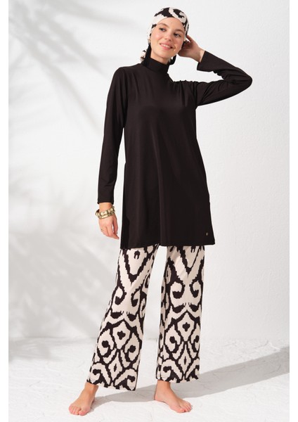 Uzunkollu Tesettür Mayo Desenli 231925