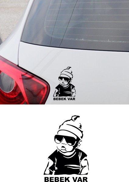 Arabada Bebek Var Araba Sticker - Oto Sticker - Araba Sticker - 20 cm