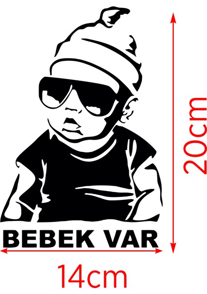 Arabada Bebek Var Araba Sticker - Oto Sticker - Araba Sticker - 20 cm fiyatları