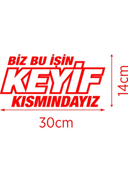 30 x 14 cm Biz Bu Işin Keyif Kısmındayız Oto Cam Sticker Araba Sticker Siyah fiyatları