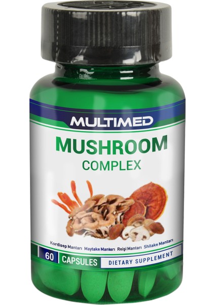 Mushroom Complex (Kordisep Reishi Shiitake Maitake) 60 Sert Kapsül