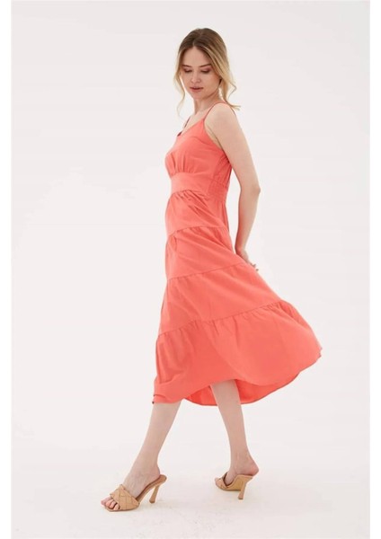 23Y0321K1 Fashion Friends Kadın Elbise Coral