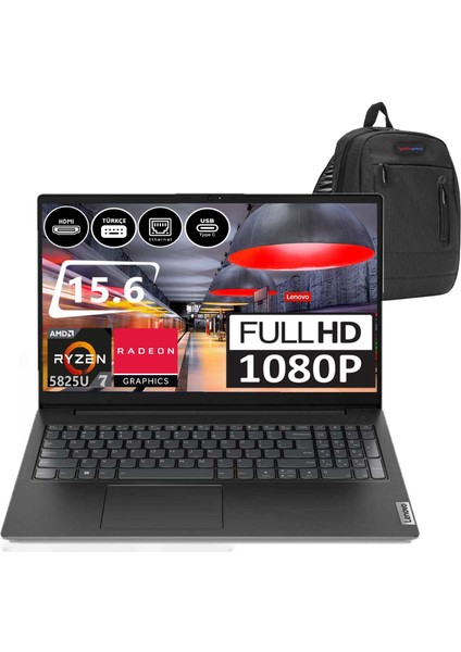 V15 Gen3 Aba Amd Ryzen 7 5825U 24GB 512GB SSD Freedos 15.6" Fhd Taşınabilir Bilgisayar V82TV004LTX04+WeblegelsinÇanta