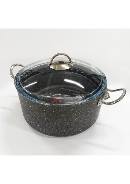 Silver Granit Derin Tencere 28CM 8lt Gri