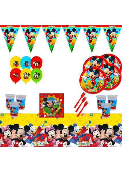 Mickey Mouse 40 Kişilik Doğum Günü Parti Malzemeleri Süsleri Parti Seti