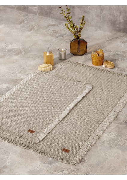 Bath Rug Set Bej 75X125 60X90